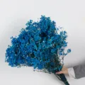 Geconserveerd blauw gipskruid droogbloemen boeket voor romantisch Valentijnscadeau huisdecoratie - Kleine vervangende handvatten / Blauw