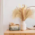 Natural dried pampas grass bouquet with ceramic vase for home living room party decor photo props - HS18