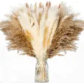 Dried pampas grass bouquet fluffy natural reed grass boho floral decor for home wedding - HS09