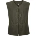 Gilet Uomo Medioevale Rinascimento Pirata Gotico Steampunk Allacciato Scamosciato - Verde militare