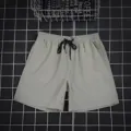 Herren Freizeitshorts Sommer einfarbig leichte Strandshorts hellgrau elastischer Bund - M / Unterteile / Hellgrau