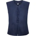 Gilet Pirata Medievale Rinascimentale Uomo Gotico Steampunk Senza Maniche Allacciatura - Blu navy