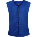 Men's medieval renaissance lace-up vest steampunk pirate sleeveless costume top - Sapphire Blue