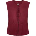 Men Medieval Renaissance Pirate Gothic Steampunk Lace-Up Vest Wine Red Apparel - S / Burgundy