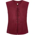 Gilet Homme Médiéval Renaissance Bordeaux Suédine Lacets Pirate Gothique Steampunk - S / Bordeaux