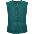 Gilet Uomo Medioevale Rinascimento Verde Scuro Allacciatura Gotico Steampunk Pirata Top - Verde