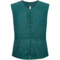 Men's Medieval Renaissance Dark Green Laced Vest Steampunk Pirate Costume Tank Top - Green