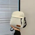 Weisse Kord Umhaengetasche kleine Freizeittasche Schultertasche fuer Damen modisch alltag - Weiß
