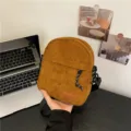Braune Kord Umhaengetasche fuer Damen, stilvolle Freizeit Einzel Schultertasche fuer Alltag - Braun