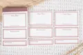 Vintage rand memo blok set, esthetisch speciaal papier kantoorartikelen voor dagelijkse planning. - Eiland Roos
