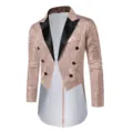 Herren Rosegold Pailletten Frack Zweireihiger Blazer für Party Nachtclub Show Kostüm - Champagner