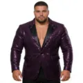 Detailansicht Herren lila Pailletten Sakko mit schwarzem Revers fur elegante Partykleidung. - S / Lila