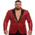 Nahaufnahme eines roten Pailletten Sakkos für Herren mit elegantem schwarzem Revers. - S / Rot