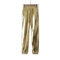 Pantalon décontracté doré brillant, jogger ample et confortable avec une taille élastique. - Pantalon doré