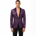 Veste de costume homme violette à sequins élégante pour soirée club chic et brillante - Violet