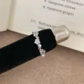 Korean style star zircon and pearl ring silver open stackable finger jewelry aesthetic accessory - Artificial Pearl Star