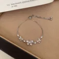 Elegant silver butterfly cubic zirconia adjustable bracelet for daily wear and party styling. - TSW38 Double Layer Butterfly Bracelet