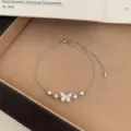 Silver butterfly zircon bracelet variant, delicate chain jewelry for daily elegant wear. - TSW29 Classic Butterfly Bracelet