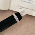 Anillo abierto apilable de zircones de colores estilo retro coreano para mujeres. - Conejo Línea Strass Rosa