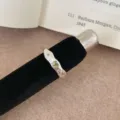 Anillo abierto vintage de plata estilo coreano con corazón de circonita y estrellas. - Fuegos Artificiales Strass Verde Estrella Luna