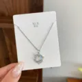 Silver star and moon fine necklace with sparkling pendant, elegant everyday jewelry accessory. - TXL97 Heart Planet Necklace