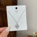 Silver saturn orb pendant necklace with sparkling cubic zirconia delicate clavicle chain for women - TXL107 Rhinestone Planet Waterdrop Necklace