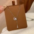 Silver Star Moon Pendant Necklace, Minimalist Zircon Chain Variant for Daily Commute - Romantic Star Moon Necklace