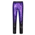 Pantaloni da abito uomo paillettes sfumati slim per spettacolo festa matrimonio. - Viola Nero