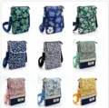 Floral fabric crossbody phone bag featuring multi-layer compartments and adjustable strap. - 25 Pieces/Pack / One Color