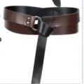 Middeleeuwse heren lederen riem viking ridder tailleband punk cosplay kostuum accessoire - 250cm Riem / Bruin