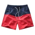 Short de bain homme colorblock été bermuda de plage décontracté avec cordon de serrage. - Bleu marine
