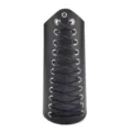 Zwarte lederen polsband middeleeuwse ridder punk gotische vetersluiting armband cosplay - Enkele Polsbeschermer / Zwart