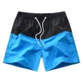 Shorts de bain homme blocs de couleurs avec taille elastique a cordon pour l'ete. - XL / Noir