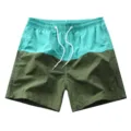 Short de bain homme color block short de plage decontracte ete avec cordon neuf. - XL / Vert clair