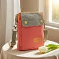 Borsa a tracolla in tela da donna borsetta casual per cellulare multifunzione piccola e chic - Arancione Moda
