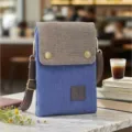 Borsa a tracolla in tela borsa porta cellulare minimalista in denim per uomo e donna - Blu scuro