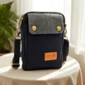 Mini borsa a tracolla per cellulare in tela grigio scuro, borsa casual per donne e ragazze. - Nero Inchiostro