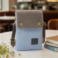 Borsa a tracolla in tela, borsa per telefono casual minimalista per uomini e donne. - Azzurro