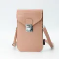 Borsa a tracolla impermeabile in pelle PU per telefono con motivo coccodrillo e chiusura - Touchscreen Stampato / Rosa chiaro