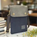 Denim mobile phone bag crossbody shoulder bag minimalist design daily casual small purse - Denim Black