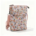 Floral print fabric crossbody phone bag for women, cute small shoulder pouch with adjustable strap - Small Flower - Oil Painting 5 Layers