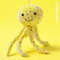 Süßes gelbes Plüsch-Oktopus-Spielzeug mit bunten Sternen, weiche hängende Puppe. - Stern Gelb