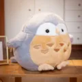 Cute round owl plush toy soft stuffed animal pillow for kids gift home decor decoration. - Gray / 38 cm