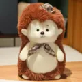 Simpatico peluche riccio con cappello a quadri e papillon morbida bambola per bambini - Riccio Marrone