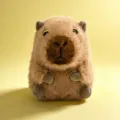 Cute capybara plush toy, soft stuffed animal doll for kids gift, cozy room decor item. - Capybara