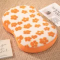 Cute floral memory foam pillow plush throw cushion for home bedroom decor comfortable rest support. - S / Orange