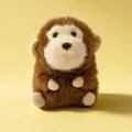 Cute round brown plush monkey toy soft stuffed animal doll for kids gift wholesale - Monkey