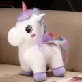 Süßes Regenbogen Einhorn Plüschtier weiche Stofftier Puppe Traum Engel Geschenk für Kinder - 30 cm / Lila Engel Einhorn