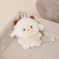 Cute plush sheep keychain stuffed animal soft toy with polka dot bib for cute bag charm and gift - Lamb
