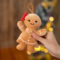 Cute gingerbread man plush toy Christmas tree hanging ornament soft doll holiday gift decor. - Female Gingerbread Man Pendant / 10cm